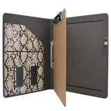Padfolio Ring Binder File Folder with Removable Clipboard, Snake Texture PU Leather Portfolio Organizer Case with 2-Ring Binder