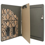Padfolio Ring Binder File Folder with Removable Clipboard, Snake Texture PU Leather Portfolio Organizer Case with 3-Ring Binder