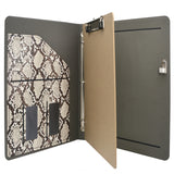 Padfolio Ring Binder File Folder with Removable Clipboard, Snake Texture PU Leather Portfolio Organizer Case with 3-Ring Binder