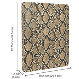 Padfolio Ring Binder File Folder with Removable Clipboard, Snake Texture PU Leather Portfolio Organizer Case with 4-Ring Binder