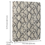 Padfolio Ring Binder File Folder with Removable Clipboard, Snake Texture PU Leather Portfolio Organizer Case with 4-Ring Binder