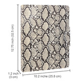 Padfolio Ring Binder File Folder, Snake Texture PU Leather Portfolio Organizer Case with 4-Ring Binder and Clipboard