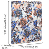 Padfolio Ring Binder with Color File Folders, Flower Painting PU Leather Organizer Portfolio with 2-Ring Binder and Clipboard