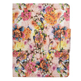 Padfolio Ring Binder with Color File Folders, Flower Painting PU Leather Organizer Portfolio with 4-Ring Binder and Clipboard