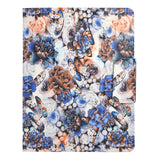 Padfolio Ring Binder with Color File Folders, Flower Painting PU Leather Organizer Portfolio with 4-Ring Binder and Clipboard