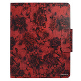 Padfolio Ring Binder with Color File Folders, Flower Painting PU Leather Organizer Portfolio with 4-Ring Binder and Clipboard