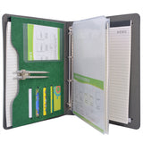 4-Ring Binder Padfolio with Expanded Document Bag, Business and Interview Portfolio with 4-Ring Binder