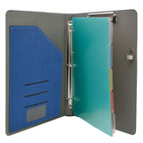 Binder Padfolio Organizer with Color File Folders, Business and Interview Portfolio with 3-Ring Binder, Clipboard