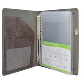 Ring Binder Padfolio with Expanded Document Bag, Organizer Business and Interview Portfolio with 3-Ring Binder