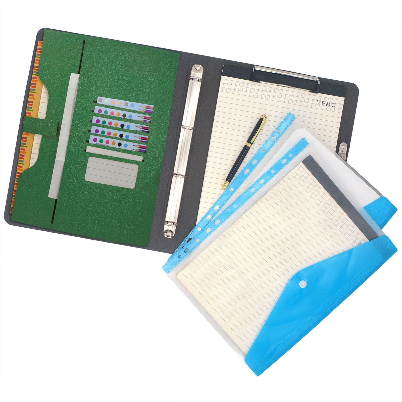 Foldable Clipboard Storage Foldable Plastic Clipboard Storage - Double Clip Document Holder With 360 Flip Writing Pad (Grey) Pink Foldable Clipboard - View #12