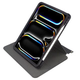 Rotating iPad Case with 3-Ring Binder Holes fit for A4-size Binder, 360 Degree Rotating Stand Cover with Pencil Holder for 11-inch iPad Pro/ iPad Air