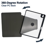 Rotating iPad Case with 3-Ring Binder Holes fit for A4-size Binder, 360 Degree Rotating Stand Cover with Pencil Holder for 13-inch iPad Pro/ iPad Air