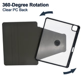 Rotating iPad Case with 3-Ring Binder Holes fit for A4-size Binder, 360 Degree Rotating Stand Cover with Pencil Holder for 13-inch iPad Pro/ iPad Air