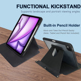 iPad Organizer Portfolio Case with Clipboard, 3-Ring Binder Padfolio File Folder with Rotating Cover Case for iPad Air / iPad Pro