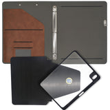 iPad Organizer Portfolio Case with Clipboard, 3-Ring Binder Padfolio File Folder with Rotating Cover Case for iPad Air / iPad Pro