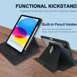 iPad Organizer Portfolio Case with Clipboard, 3-Ring Binder Padfolio File Folder with Rotating Cover Case for iPad Air / iPad Pro