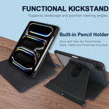 iPad Organizer Portfolio Case with Clipboard, 3-Ring Binder Padfolio File Folder with Rotating Cover Case for iPad Air / iPad Pro