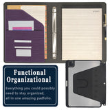 iPad Organizer Portfolio Case with Clipboard, 3-Ring Binder Padfolio File Folder with Rotating Cover Case for iPad Air / iPad Pro