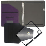 iPad Organizer Portfolio Case with Clipboard, 3-Ring Binder Padfolio File Folder with Rotating Cover Case for iPad Air / iPad Pro