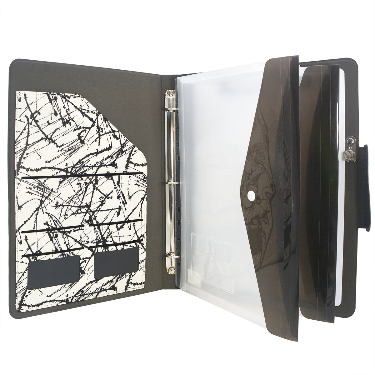 3-Ring Binder Whiteboard Padfolio with Expanded Document Bag, Padfolio ...