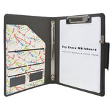 4-Ring Binder Whiteboard Padfolio with Expanded Document Bag, Padfolio Ring Binder Business Organizer Portfolio Case