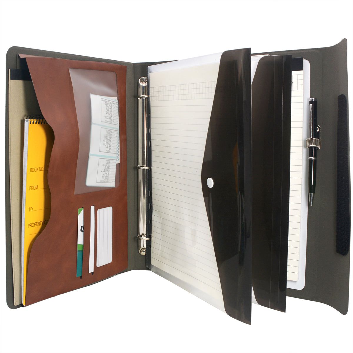 Padfolio Ring Binder with Whiteboard Clipboard and Expanded Document B ...