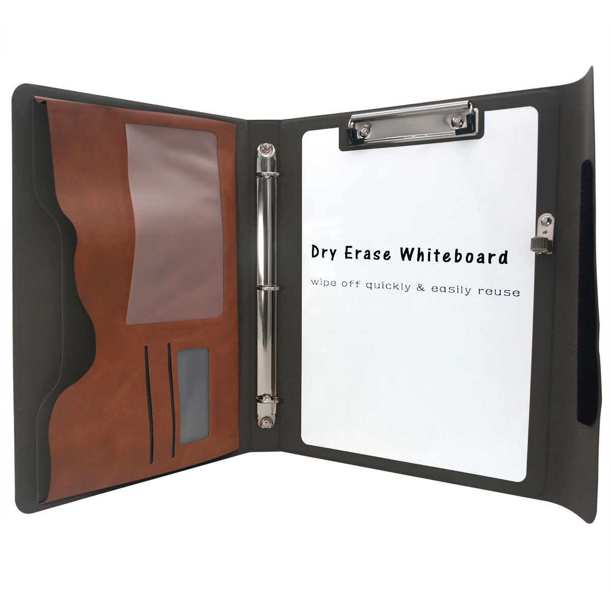 Padfolio Ring Binder with Whiteboard Clipboard and Expanded Document B ...