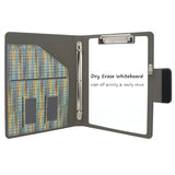 Pixel Style Portfolio Whiteboard Padfolio with Expanded Document Bag, 3-Ring Binder Business Organizer Portfolio Case