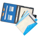 Padfolio Ring Binder with Expanded Document Bag, Organizer Portfolio Folder Case with 4-Ring Binder and Clipboard