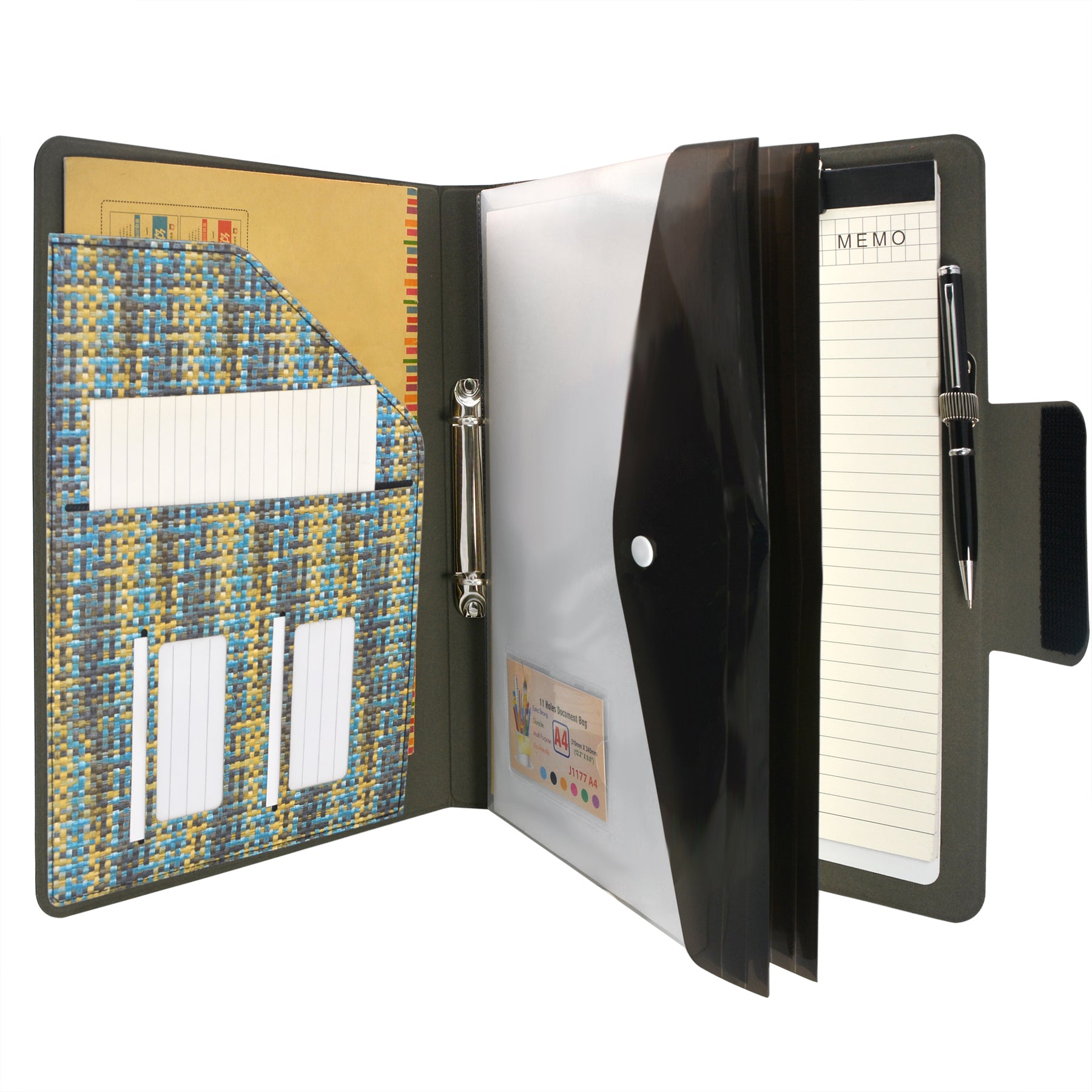 Pixel Style Portfolio Whiteboard Padfolio with Expanded Document Bag ...