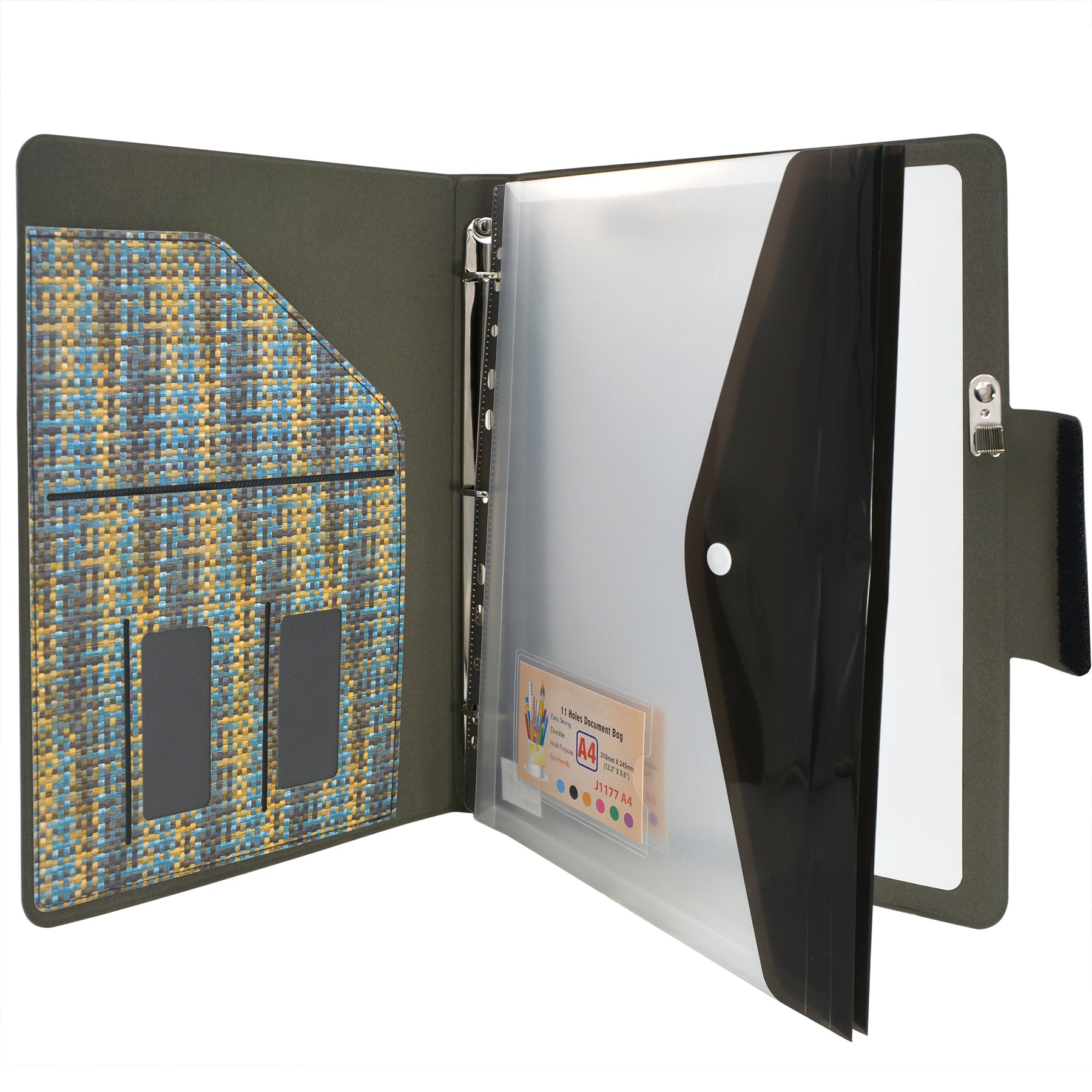 Pixel Style Portfolio Whiteboard Padfolio with Expanded Document Bag ...