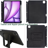 Tablet Organizer Padfolio with 3-Ring Binder, Binder Portfolio with Removable Tablet Holder for iPad Air 11-in/13-in/ iPad Pro 11"/ 12.9"