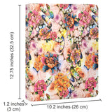 Flower Painting PU Leather Padfolio Ring Binder with Removable Clipboard, Organizer Portfolio File Folder with 2-Ring Binder
