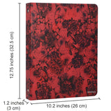 Flower Painting PU Leather Padfolio Ring Binder with Removable Clipboard, Organizer Portfolio File Folder with 3-Ring Binder