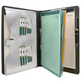 Binder Padfolio Organizer with Color File Folders, Organizer Portfolio File Folder with 2-Ring Binder and Clipboard