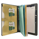 Binder Padfolio Organizer with Color File Folders, Organizer Portfolio File Folder with 3-Ring Binder and Clipboard