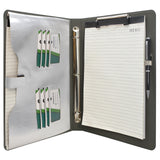 Binder Padfolio Organizer with Color File Folders, Organizer Portfolio File Folder with 3-Ring Binder and Clipboard