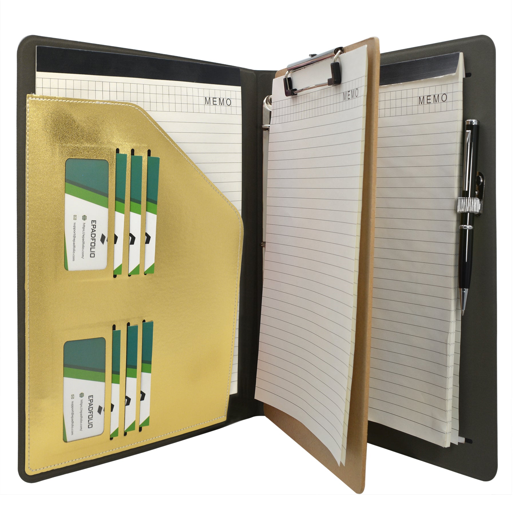 Marble and Gold Foil 3 Ring Binder with Pockets, Portfolio Organizer with  Clipboard (10.5 x 12.5 Inches)