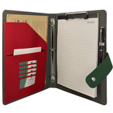Ring Binder Padfolio with Expanded Document Bag, 3-Ring Binder Portfolio Organizer Business Case with Clipboard