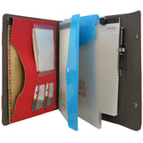 Ring Binder Padfolio with A4 Expanded Document Bags, Organizer Binder Portfolio Case with 2-Ring Binder and Clipboard