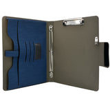 Padfolio Ring Binder with Expanded Document Bag, Business Organizer Portfolio with 3-Ring Binder and Clipboard
