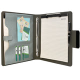 Ring Binder Padfolio with A4 Expanded Document Bag, Business Organizer Portfolio with 3-Ring Binder and Clipboard