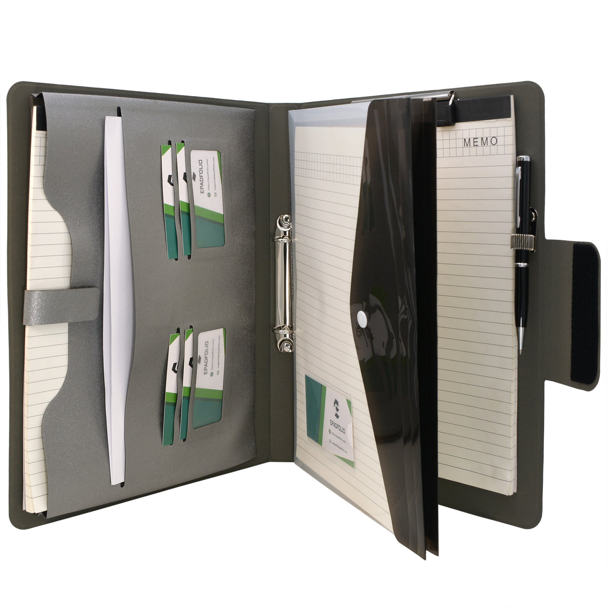 2-Ring Binder Padfolio with Expanded Document Bag, Padfolio Ring Binde ...