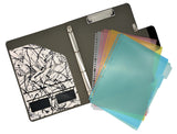 Padfolio Ring Binder with Color File Folders, 4-Ring Binder Portfolio  A4 Binder Padfolio Organizer Document Case