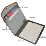 Padfolio Case with Whiteboard Clipboard and Document Pocket, Business Portfolio File Folder Organizer Portfolio Case