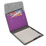 Flower Painting PU Leather Portfolio Case with Dry Erase Surface, Business Portfolio File Folder Organizer Portfolio Case