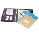 3-Ring Binder Portfolio with Whiteboard Clipboard and Expanded Document Bag, Padfolio Ring Binder Business Organizer Portfolio Case