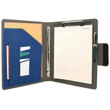 Portfolio Ring Binder with Expanded Document Bag, Business Organizer Padfolio with 3-Ring Binder and Clipboard