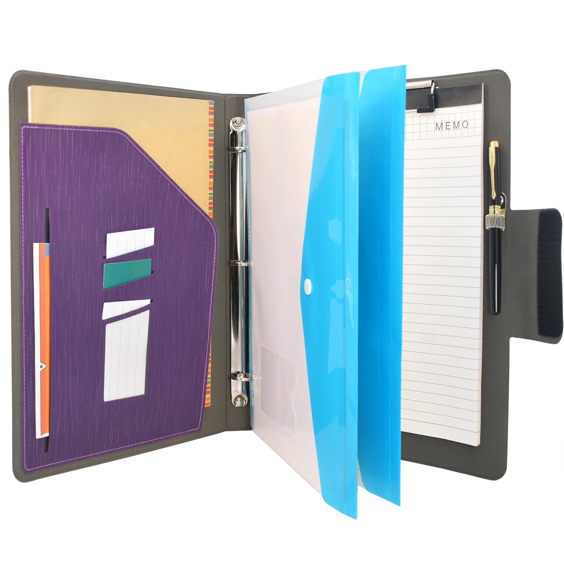 Padfolio Ring Binder with Color File Folders, 3-Ring Binder Portfolio –  epadfolios