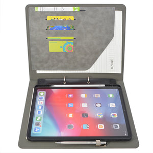 iPad Organizer Padfolio with 2-Ring Binder, Binder Portfolio with Removable Tablet Holder for iPad 10.5"/ iPad Pro 11"/ 12.9"